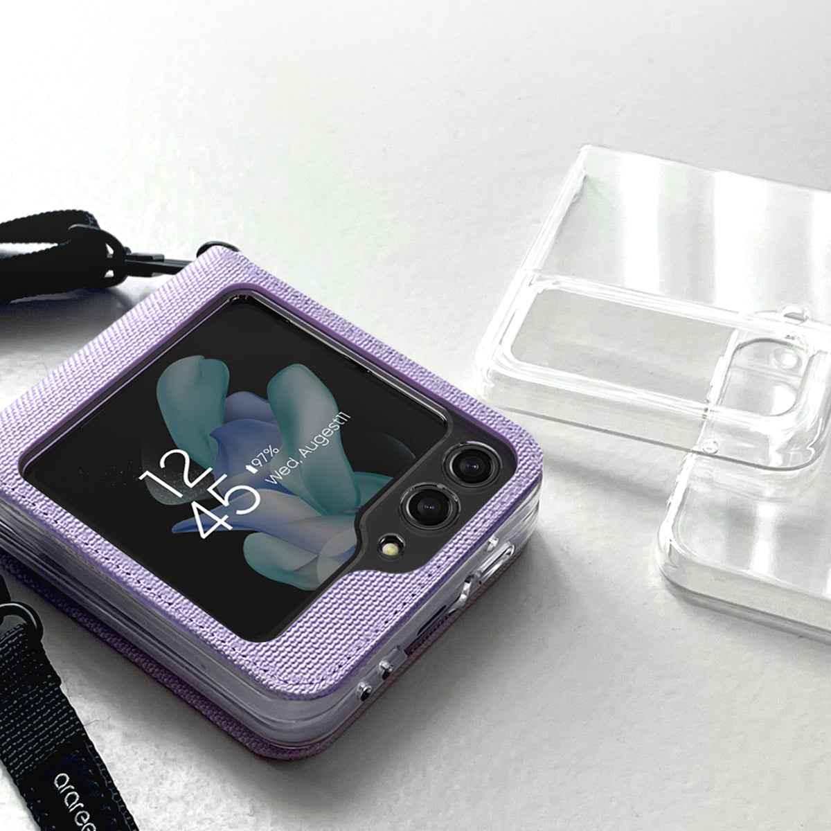 Araree Z Flip 5 Canvas Diary Flip Case - Purple Araree Z Flip 5 Canvas Diary Flip Case - Purple